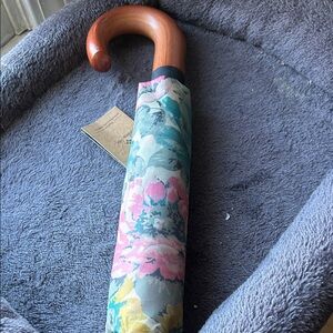 Patricia Nash Floral Print Walking Umbrella in Pink, Blue, Green, Yellow